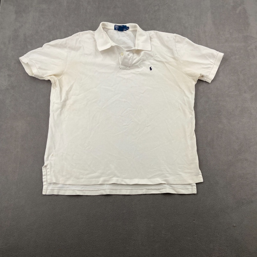 Polo Ralph Lauren Polo Shirt Mens XL White Pony Logo Performance High Low Slit